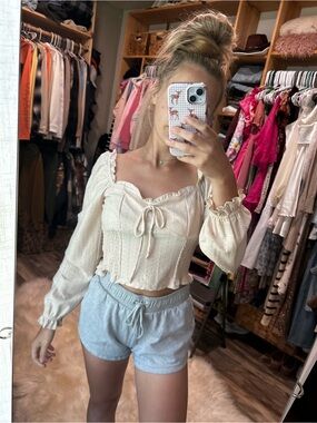 URBAN Romantics Beige Long Sleeve Blouse